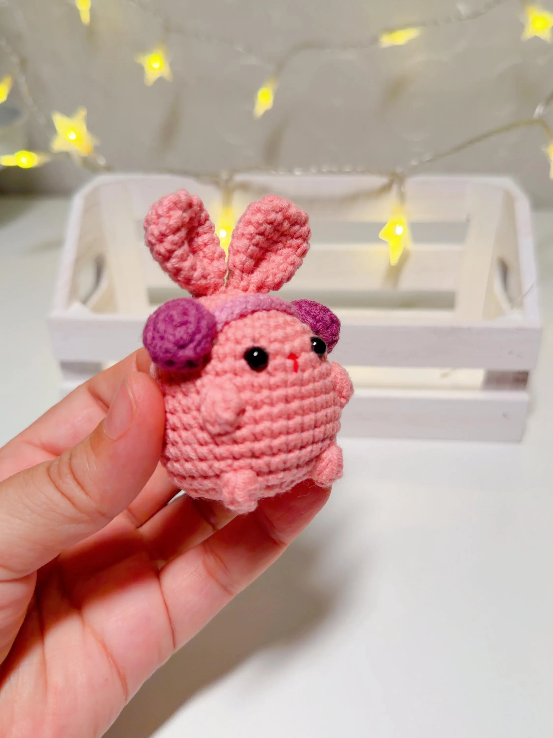 Handmade Crochet Bunny Keychain, product photo 11