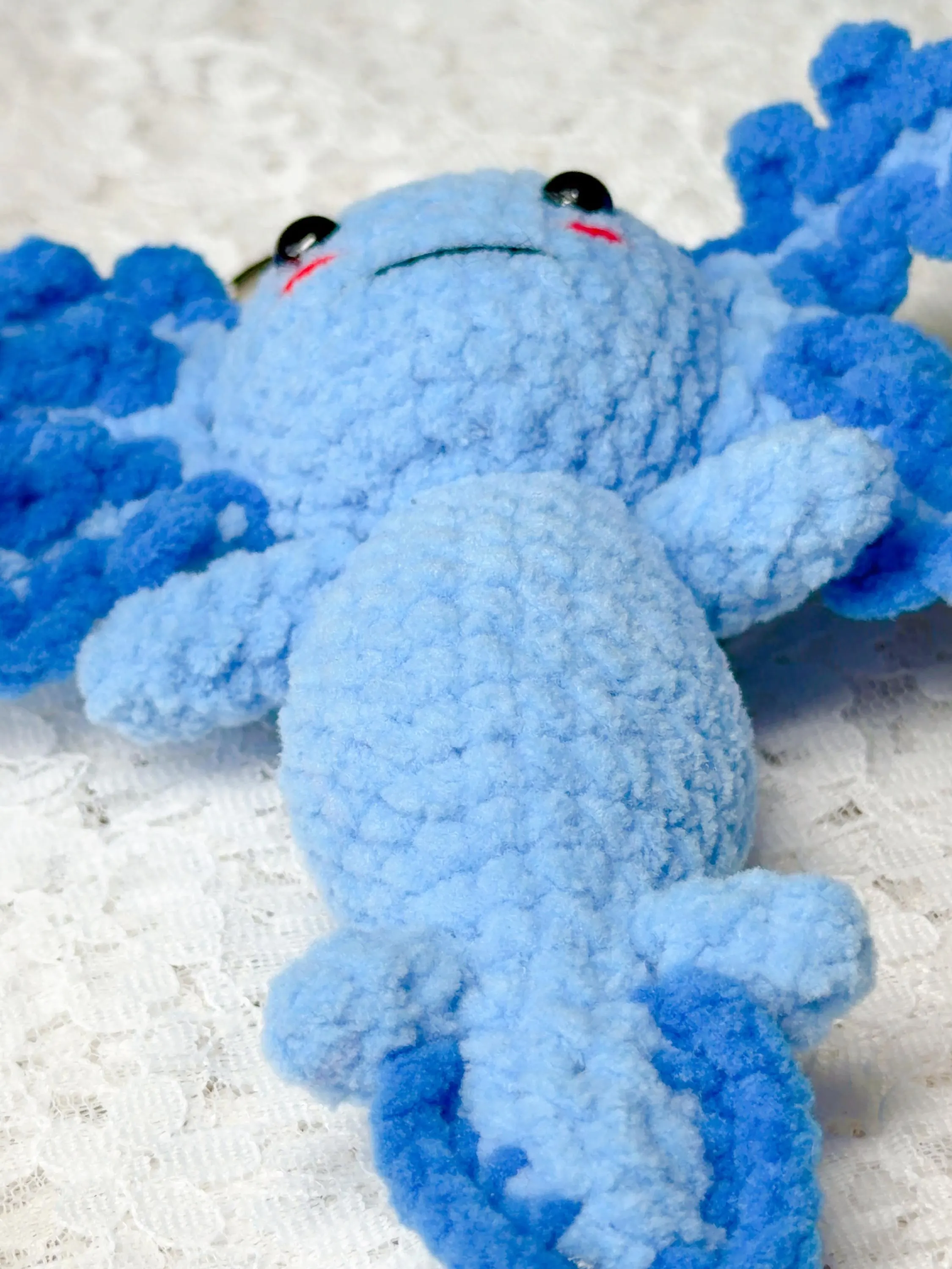 Crochet Axolotl Amigurumi Keychain, product photo 7