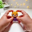 Purple Gold Tiger Crochet Keychain, product photo 2