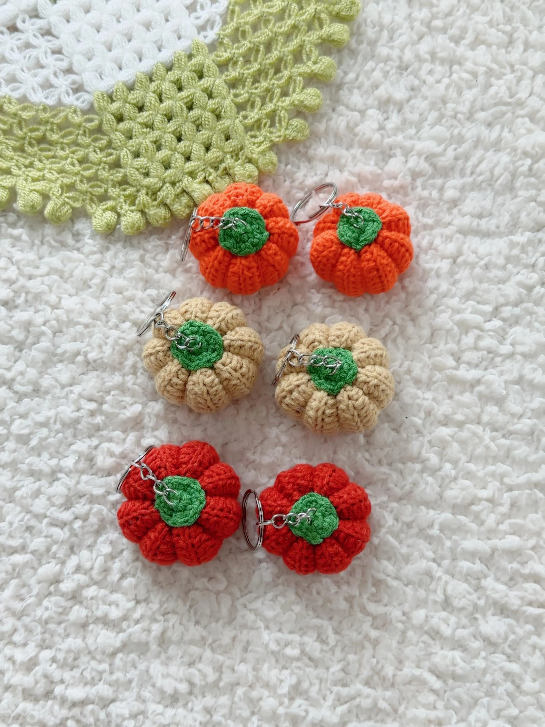 Handmade Crochet Pumpkin Keychain, product photo 17