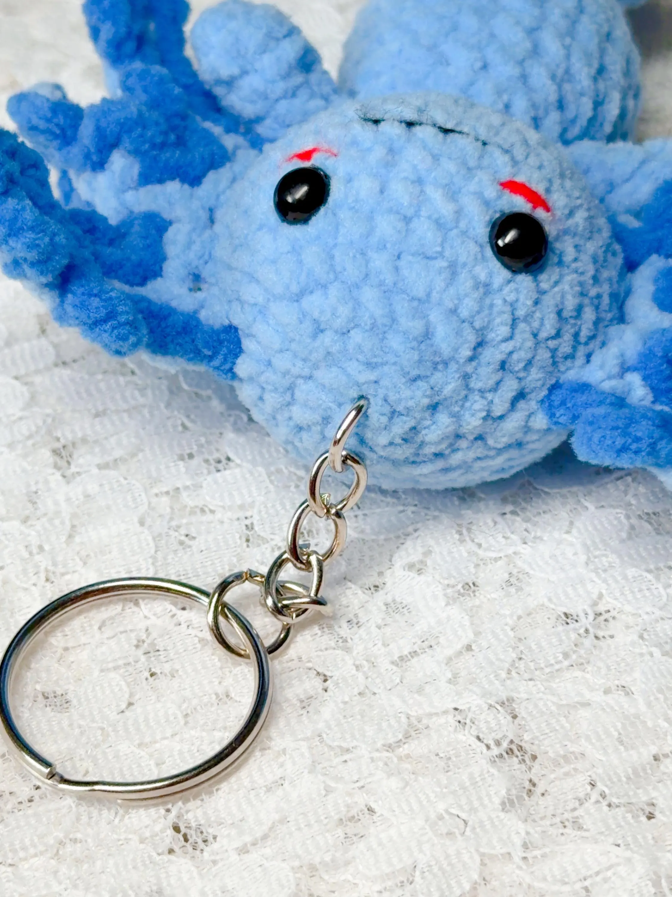 Crochet Axolotl Amigurumi Keychain, product photo 4